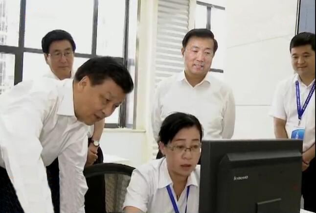 刘云山视察三维数字社会服务管理系统